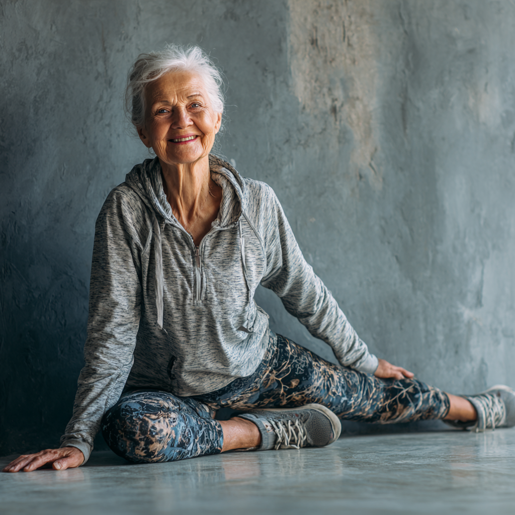Diverse group of Ukrainian adults of different ages practicing yoga together outdoors, showcasing strength and flexibility improvements